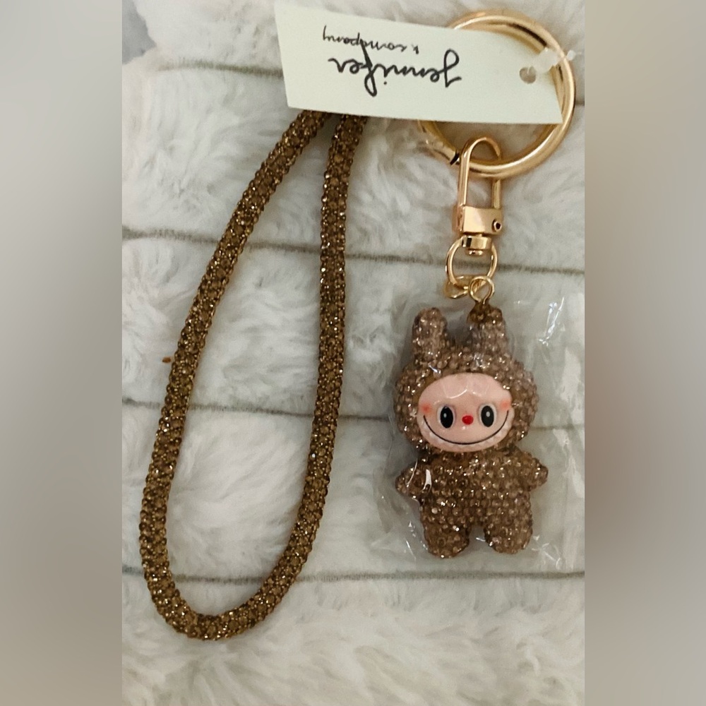 New Cute Monster, Large 10” Rose Gold Rhinestone Keychain/Bag Charm,Cell Phone